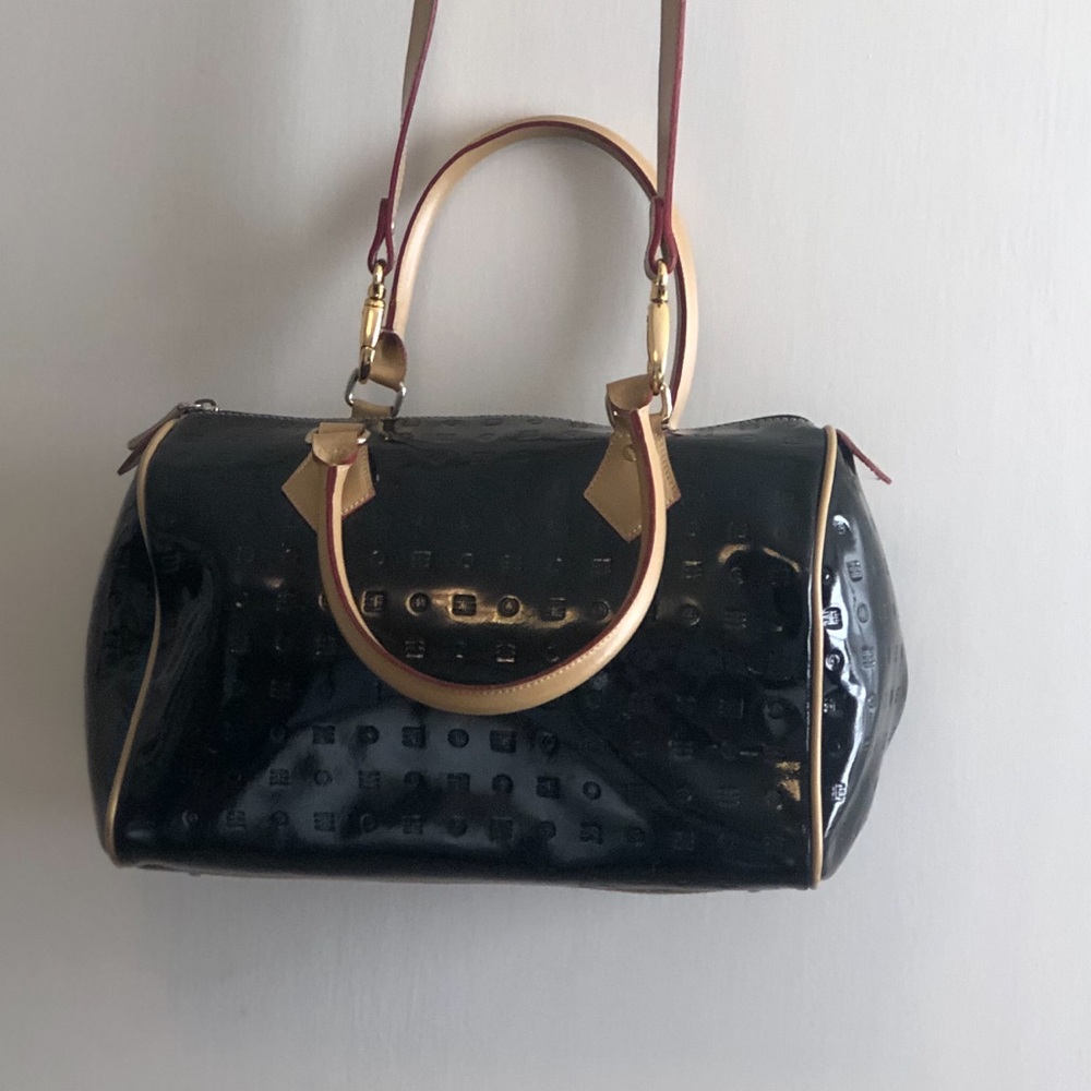 Arcadia “Black” Bowler Patent Leather Bag